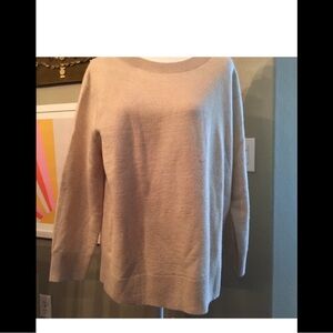 Zara Oversized Beige Crew Neck Sweater